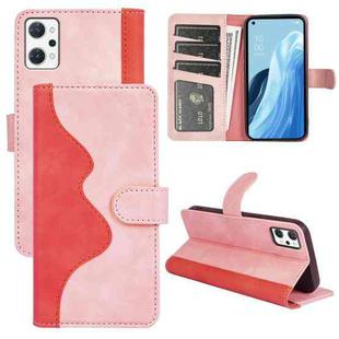 For OPPO Reno7 A JP Version Stitching Horizontal Flip Leather Phone Case(Red)