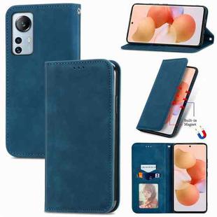 For Xiaomi 12 Lite Retro Skin Feel Magnetic Leather Phone Case(Blue)