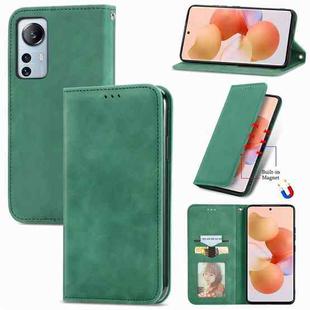 For Xiaomi 12 Lite Retro Skin Feel Magnetic Leather Phone Case(Green)