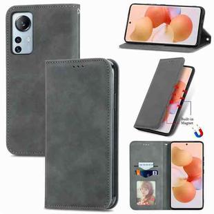 For Xiaomi 12 Lite Retro Skin Feel Magnetic Leather Phone Case(Gray)