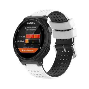 For Garmin Forerunner 230 Silicone Sports Two-Color Watch Band(White+Black)