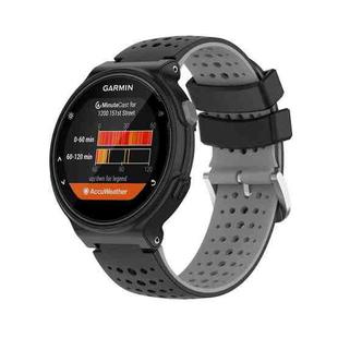 For Garmin Forerunner 230 Silicone Sports Two-Color Watch Band(Black+Grey)
