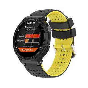 For  Garmin Approach S5 Silicone Sports Two-Color Watch Band(Black+Yellow)
