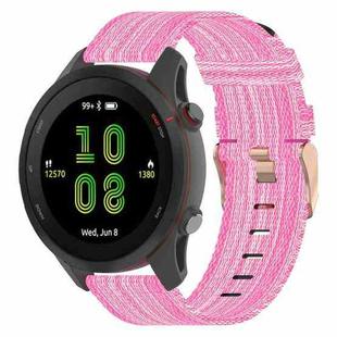 For Garmin Forerunner 255 22mm Nylon Woven Watch Band(Pink)