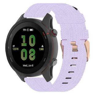 For Garmin Forerunner 255 22mm Nylon Woven Watch Band(Light Purple)