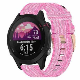 For Garmin Forerunner 255S 18mm Nylon Woven Watch Band(Pink)