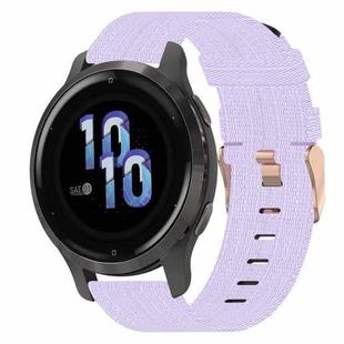 For Garmin Venu 2S 18mm Nylon Woven Watch Band(Light Purple)