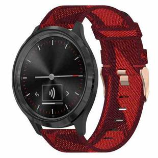 For Garmin Vivomove 3S 18mm Nylon Woven Watch Band(Red)