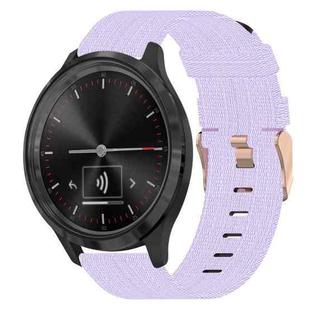 For Garmin Vivomove 3S 18mm Nylon Woven Watch Band(Light Purple)
