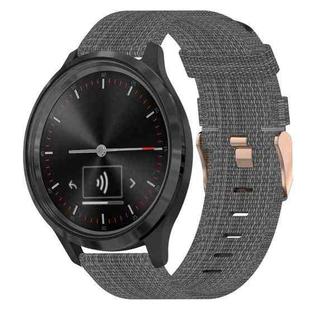 For Garmin Vivomove 3S 18mm Nylon Woven Watch Band(Dark Grey)