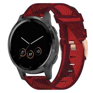 For Garmin Vivoactive 4S 18mm Nylon Woven Watch Band(Red)