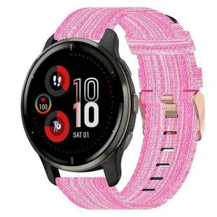 For Garmin Venu 2 Plus 20mm Nylon Woven Watch Band(Pink)