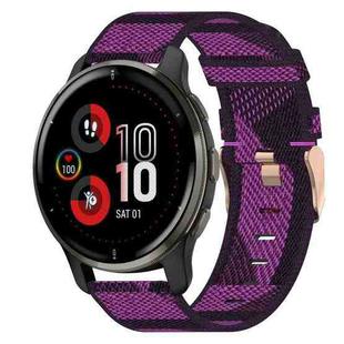 For Garmin Venu 2 Plus 20mm Nylon Woven Watch Band(Purple)