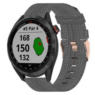 For Garmin Approach S40 20mm Nylon Woven Watch Band(Dark Grey)