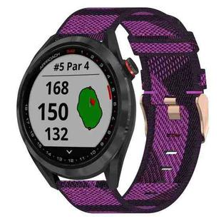 For Garmin Approach S40 20mm Nylon Woven Watch Band(Purple)