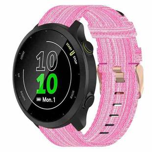 For Garmin Forerunner 158 20mm Nylon Woven Watch Band(Pink)