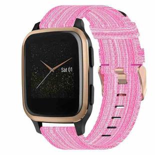 For Garmin Venu SQ 20mm Nylon Woven Watch Band(Pink)