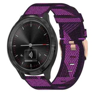 For Garmin Vivomove 3 20mm Nylon Woven Watch Band(Purple)
