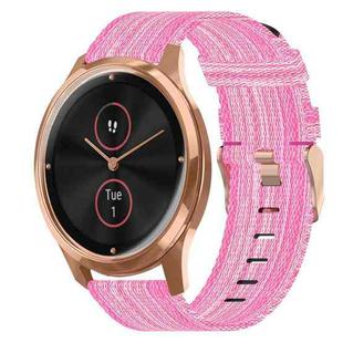 For Garmin VivoMove Luxe 20mm Nylon Woven Watch Band(Pink)