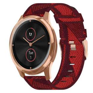 For Garmin VivoMove Luxe 20mm Nylon Woven Watch Band(Red)