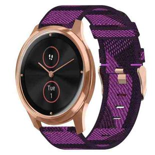 For Garminmove Luxe 20mm Nylon Woven Watch Band(Purple)
