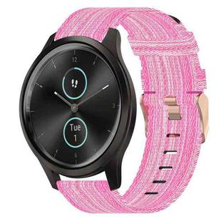 For Garmin Garminmove Style 20mm Nylon Woven Watch Band(Pink)