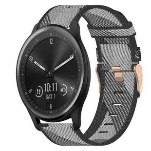 For Garmin Vivomove 20mm Nylon Woven Watch Band(Grey)