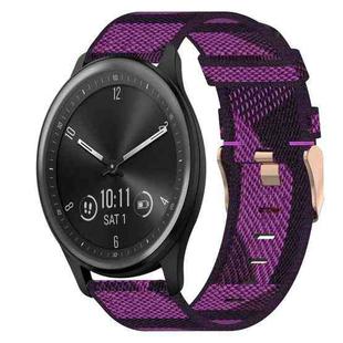 For Garmin Vivomove 20mm Nylon Woven Watch Band(Purple)