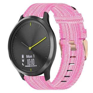 For Garmin Vivomove HR Sport 20mm Nylon Woven Watch Band(Pink)