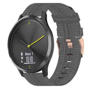 For Garmin Vivomove HR Sport 20mm Nylon Woven Watch Band(Dark Grey)