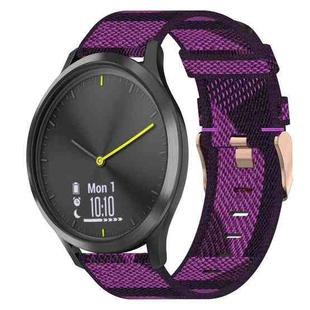 For Garmin Vivomove HR Sport 20mm Nylon Woven Watch Band(Purple)