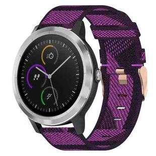 For Garmin Vivoactive 3 20mm Nylon Woven Watch Band(Purple)