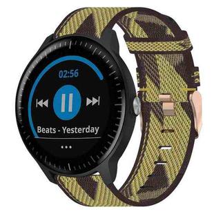 For Garmin Vivoactive3 Music 20mm Nylon Woven Watch Band(Yellow)