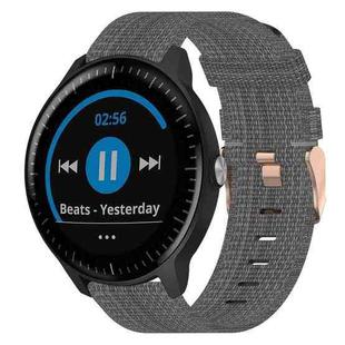 For Garmin Vivoactive3 Music 20mm Nylon Woven Watch Band(Dark Grey)