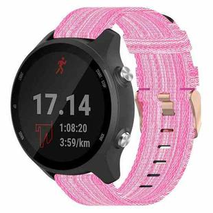 For Garmin Forerunner 245 Music 20mm Nylon Woven Watch Band(Pink)