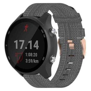 For Garmin Forerunner 245 Music 20mm Nylon Woven Watch Band(Dark Grey)