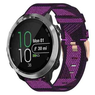 For Garmin Forerunner 645 Music 20mm Nylon Woven Watch Band(Purple)