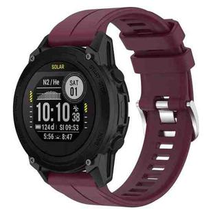 For Garmin Descent G1 22mm Solid Color Silicone Watch Band(Burgundy)