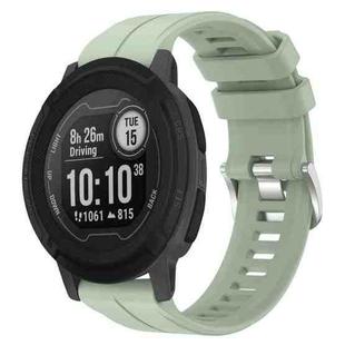 For Garmin Instinct 2 22mm Solid Color Silicone Watch Band(Light Green)
