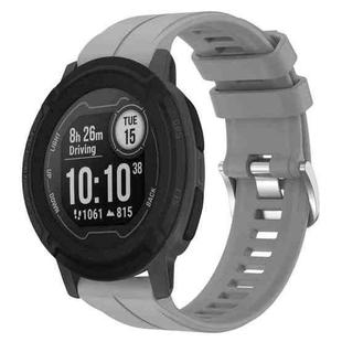 For Garmin Instinct 2 22mm Solid Color Silicone Watch Band(Grey)