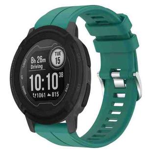 For Garmin Instinct 2 22mm Solid Color Silicone Watch Band(Green)