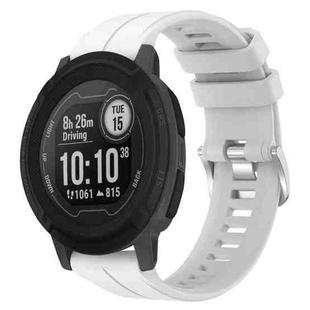 For Garmin Instinct 22mm Solid Color Silicone Watch Band(White)