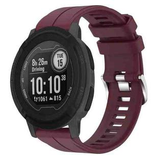 For Garmin Instinct 22mm Solid Color Silicone Watch Band(Burgundy)