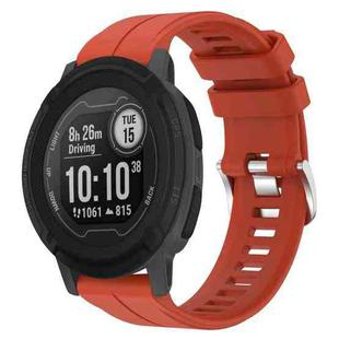 For Garmin Instinct 22mm Solid Color Silicone Watch Band(Red)