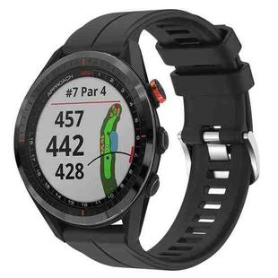 For Garmin Approach S62 22mm Solid Color Silicone Watch Band(Black)