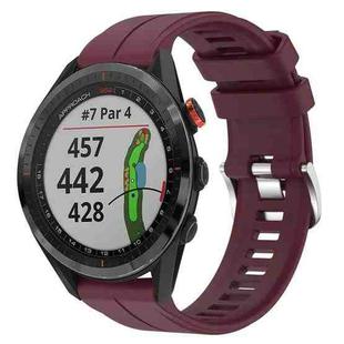 For Garmin Approach S62 22mm Solid Color Silicone Watch Band(Burgundy)
