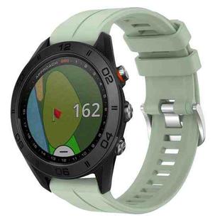 For Garmin Approach S60 22mm Solid Color Silicone Watch Band(Light Green)
