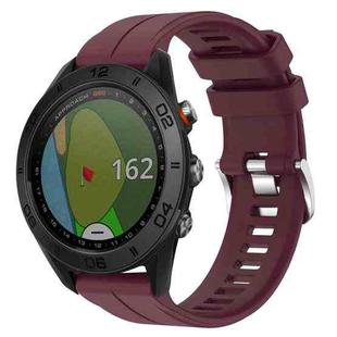 For Garmin Approach S60 22mm Solid Color Silicone Watch Band(Burgundy)
