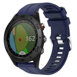 For Garmin Approach S60 22mm Solid Color Silicone Watch Band(Dark Blue)