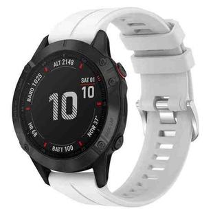 For Garmin Fenix 6 GPS 22mm Solid Color Silicone Watch Band(White)